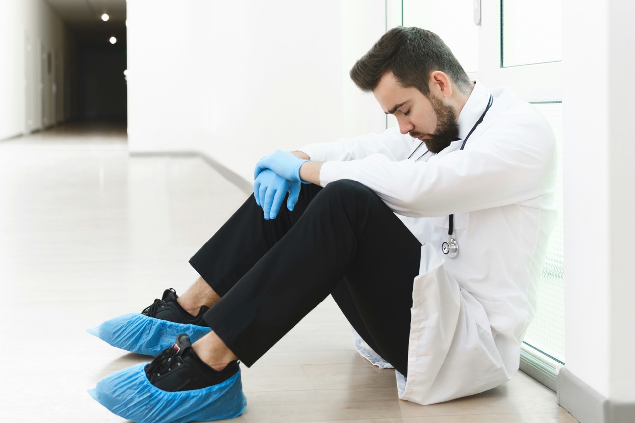 Healthcare professional under pressure